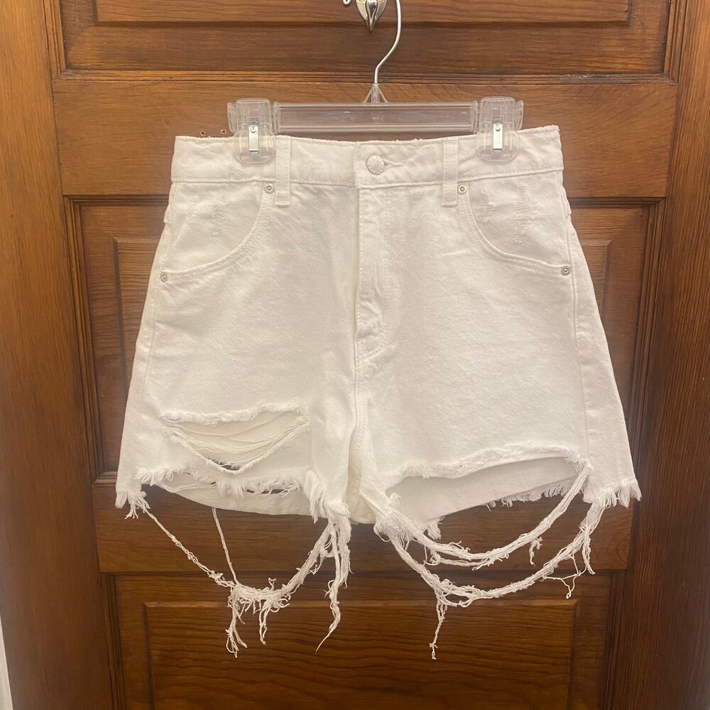 Rollas Dusters High Rise Slim Shorts Cut Off White size 25 NEW NWT's